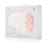 Baba takaró LITTLE FRIENDS 80x110 cm erdei állatos PINK