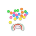 HAPPY SPACE Rabit játszószőnyeg NYUSZIS állatos, szögletes, 20 db labdával textil, műa.FEKETE