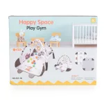 HAPPY SPACE Rabit játszószőnyeg NYUSZIS állatos, szögletes, 20 db labdával textil, műa.FEKETE