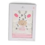 MUM Zsiráfos takaró 90*100cm PINK/rózsa