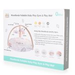 JÁTSZÓSZŐNYEG plüss, fa játékhíddal, összecsukható KEREK BÉZS KOALA