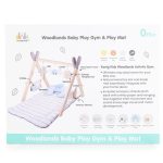 JÁTSZÓSZŐNYEG plüss, fa játékhíddal, összecsukható Sahara SZÖGLETES