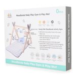 JÁTSZÓSZŐNYEG plüss, fa játékhíddal, összecsukható Sahara SZÖGLETES