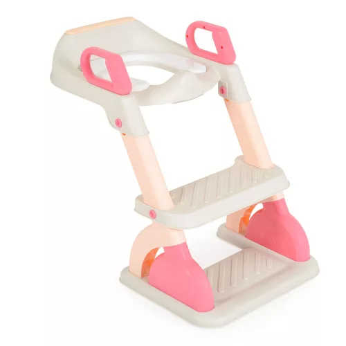 Moni MURRAY lépcsős WC szűkítő 2 lépcsővel, fogantyúval PINK