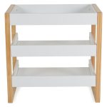 TIMBER fa pelenkázó állvány polccal FEHÉR/NATUR