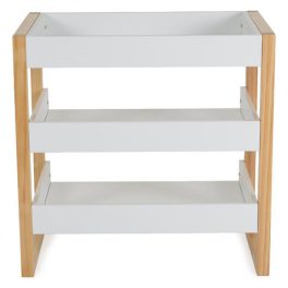 TIMBER fa pelenkázó állvány polccal FEHÉR/NATUR