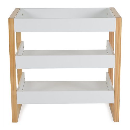 TIMBER fa pelenkázó állvány polccal FEHÉR/NATUR