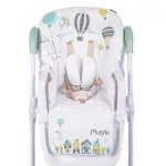 MUFFIN multifunkciós etetőszék, mintás, 2 kerékkel MENTA