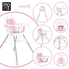 MONI Amaretti 3in1 szétszedhető etetőszék pink