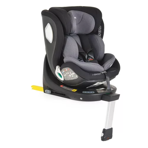 Moni I-SMART autós ülés 40-150cm, I-SIZE támasztóláb, oldalvédelem, ISOFIX, okosgomb SZÜRKE