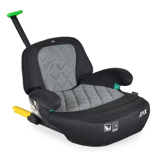 Moni JAX autós ülésmagasító háttámlával 125-150cm rögzítő hevederrel, ISOFIX SZÜRKE