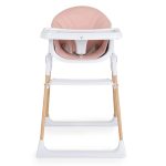 ALMOND etetőszék bőr ülés fa lábakkal PINK