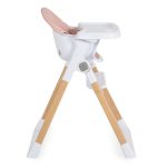 ALMOND etetőszék bőr ülés fa lábakkal PINK