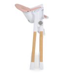 ALMOND etetőszék bőr ülés fa lábakkal PINK