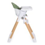 ALMOND etetőszék bőr ülés fa lábakkal ZÖLD