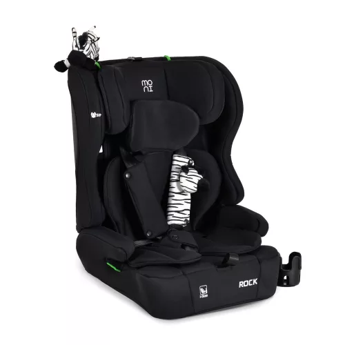 Moni ROCK autós ülés 76-150cm, 2játékkal, pohártartó, belső öv, isofix nélkül FEKETE