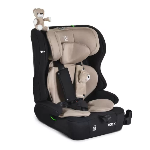 Moni ROCK autós ülés 76-150cm, 2játékkal, pohártartó, belső öv, isofix nélkül BÉZS