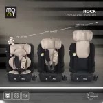 Moni ROCK autós ülés 76-150cm, 2játékkal, pohártartó, belső öv, isofix nélkül BÉZS