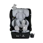 Moni SECURITY autós ülés belső övvel, isofix, ajándék 2plüss+párna 76-150cm SZÜRKE