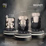 Moni SECURITY autós ülés belső övvel, isofix, ajándék 2plüss+párna 76-150cm BÉZS