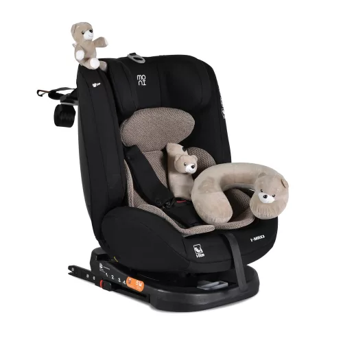 Moni i-MAXX autós ülés, isofix, forgatható, 2 plüss+párna 40-150cm BÉZS
