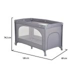 UNO utazóágy1 szintes zippes kibújóval SZÜRKE