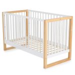 SIERRA fa babaágy rácsos 60*120cm FEHÉR/NATUR