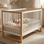 SIERRA fa babaágy rácsos 60*120cm FEHÉR/NATUR