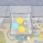 GAMEZONE  járóka összecsukható szőnyeggel, 60 labdával 180x200 SZÜRKE