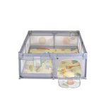 GAMEZONE járóka  összecsukható szőnyeggel, 60 labdával 120x120 SZÜRKE