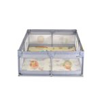 GAMEZONE járóka  összecsukható szőnyeggel, 60 labdával 120x120 SZÜRKE