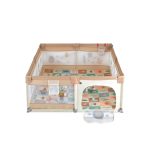 GAMEZONE járóka összecsukható szőnyeggel, 60 labdával 120x120 BÉZS