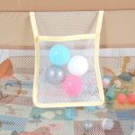 GAMEZONE járóka összecsukható szőnyeggel, 60 labdával 120x120 BÉZS