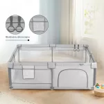 Moni GameZone Basic járóka 150x200 lecippzározható oldal, sarokvédő egyszínű SZÜRKE