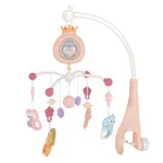 Moni PENGUIN Bed bell zenélő forgó játék kiságyra fehér zajjal PINK