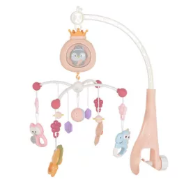   Moni PENGUIN Bed bell zenélő forgó játék kiságyra fehér zajjal PINK