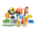 Műanyag Építőkocka 26 dbos targonca, dömper ÉPÍTKEZÉS