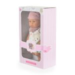 BABA 30cm újszülött maciruhában kismacival BÉZS