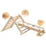 PIKLER 2in1 fa MÁSZÓKA 3szög és mászórámpa Montessori 132*60cm NATUR