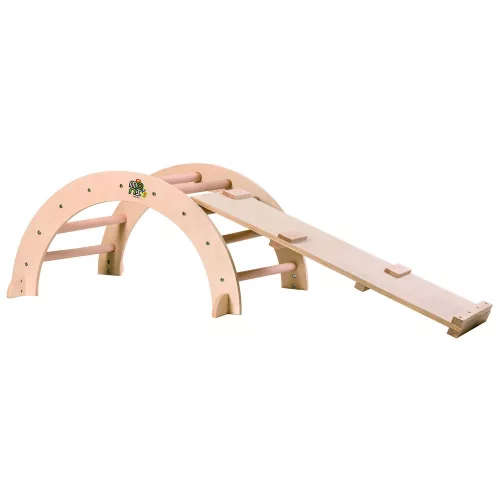 PIKLER fa MÁSZÓHÍD rámpával  Montessori  79*40cm+92cm rámpa NATUR