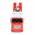 Tűzoltó vontató autó helikopterrel, autóval 54cm PIROS