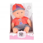 BABA 20cm újszülött Tengerész ruha PIROS/SZÜRKE