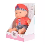 BABA 20cm újszülött Tengerész ruha PIROS/SZÜRKE