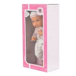Moni BABA 36cm csíkos szett cumival RÓZSA