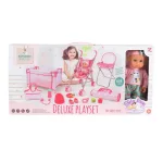 Moni BABA játékszett 36 cmes LÁNY babával delux playset PINK