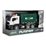 KISAUTÓ szemetesautó szelektív kukákkal 1:10 S.ZÖLD