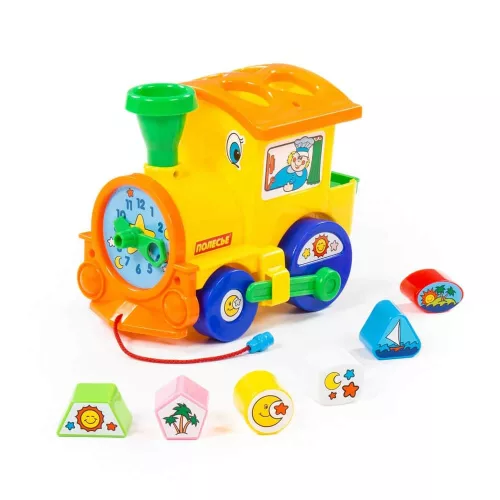 POLESIE 3354 kisvonat formabedobós, hálóban PIROS/SÁRGA