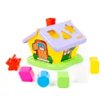 POLESIE 3354 házikó formabedobós, hálóban PIROS/SÁRGA