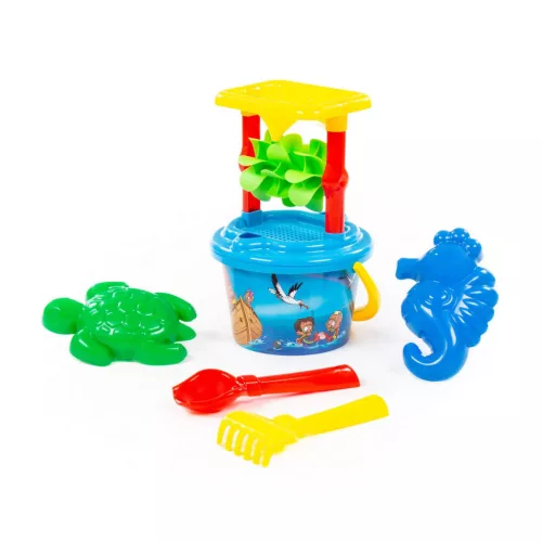 POLESIE homokozó készlet malommal 7 dbos KÉK