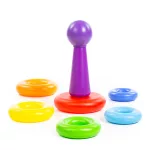 POLESIE 62383 piramis színes karikák LILA gomb